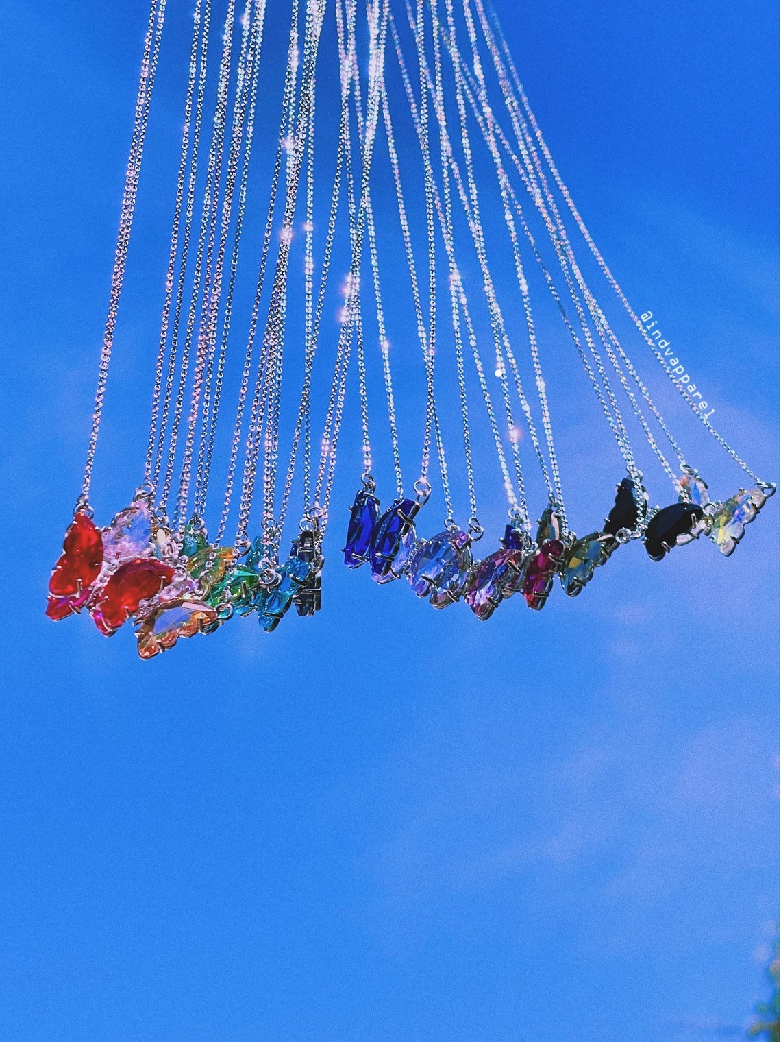 Set No.10 Crystal Butterfly Pendant – 3x2cm Bomboniera, Mixed Colors