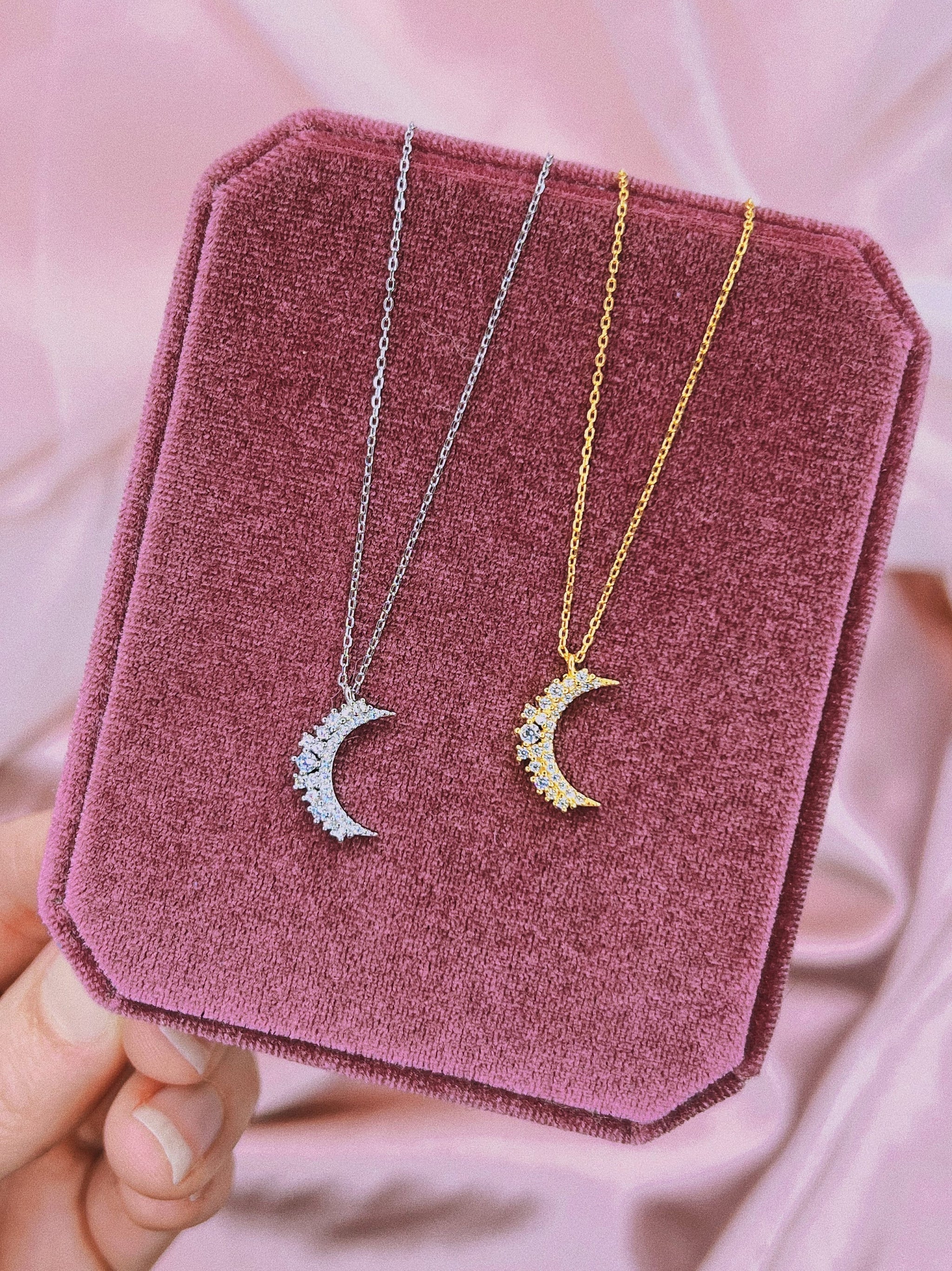 Yayoi Forest Tiny Crescent Moon Necklace in 14K Yellow Gold, Small | Mother's Day Jewelry | Catbird Jewelry Yayoi Forest Tiny Crescent Moon Necklace in 14K Yellow Gold, Small | Mother's Day Jewelry | Catbird Jewelry